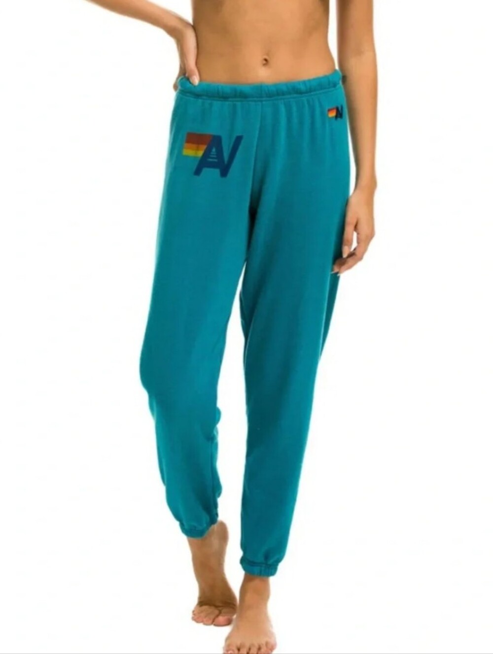 Aviator Nation Logo Sweatpants Teal Size S